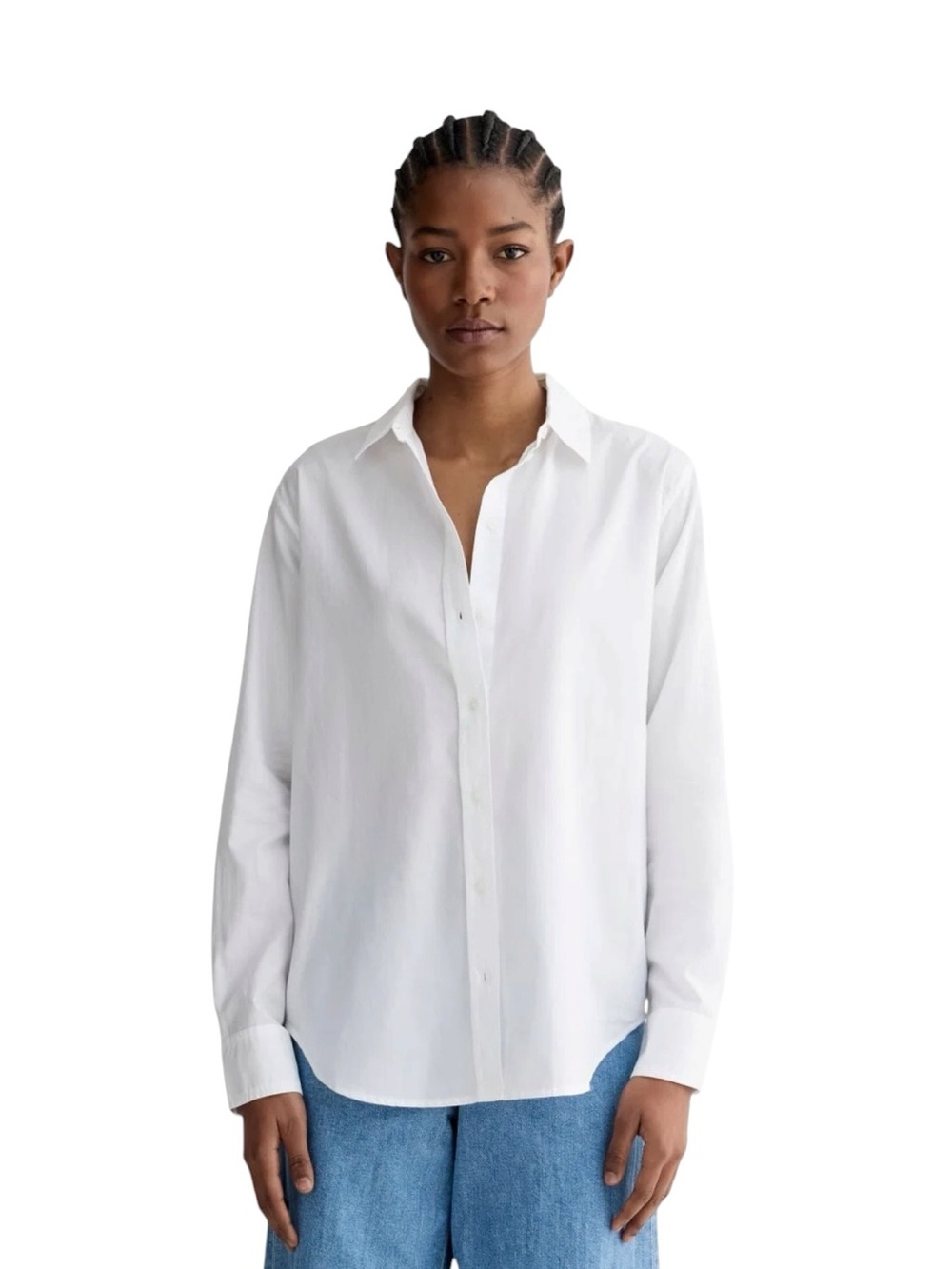 Everlane The Silky Cotton Relaxed Shirt in White